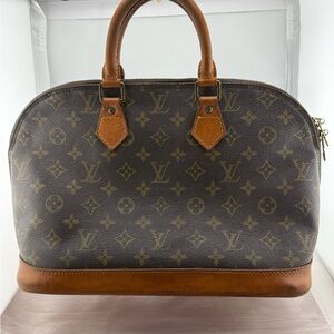 Louis Vuitton Authenticated Alma Satchel with Monogram Pattern